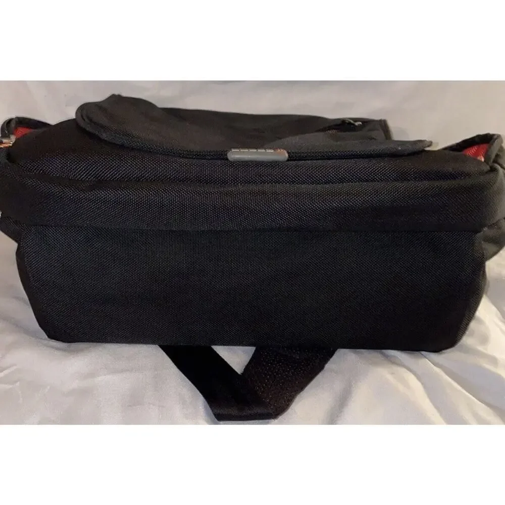 Vintage Boog Black Nylon Heavy Duty Messenger Laptop Mobile Office Bag